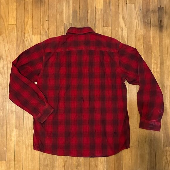 Carhartt Mens Button Up Down LS Long Sleeves Flannel Shirt Red larger - Picture 2 of 5